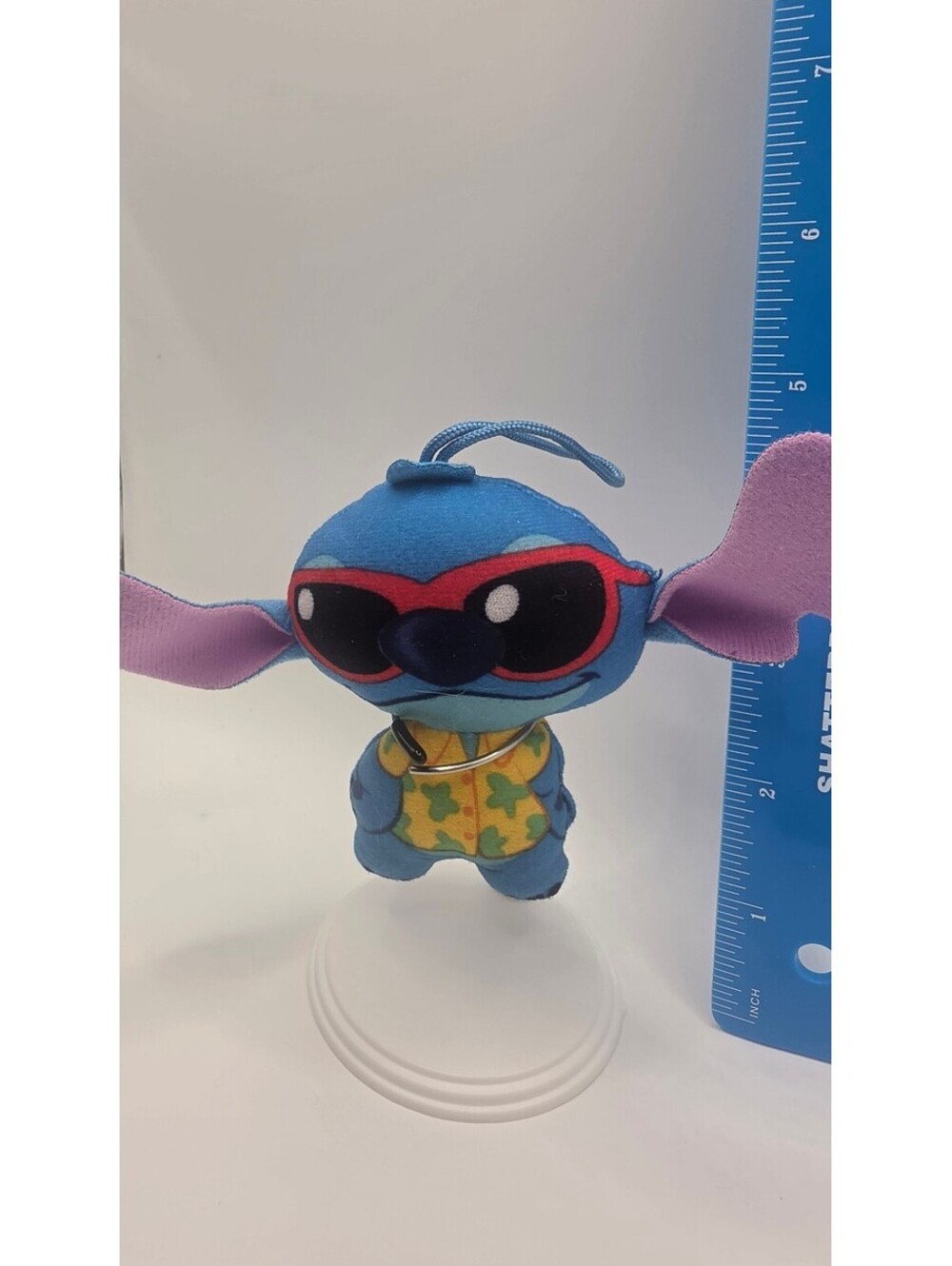 Disney Stitch Plush Keychain with Sunglasses and Hawaiian Shirt